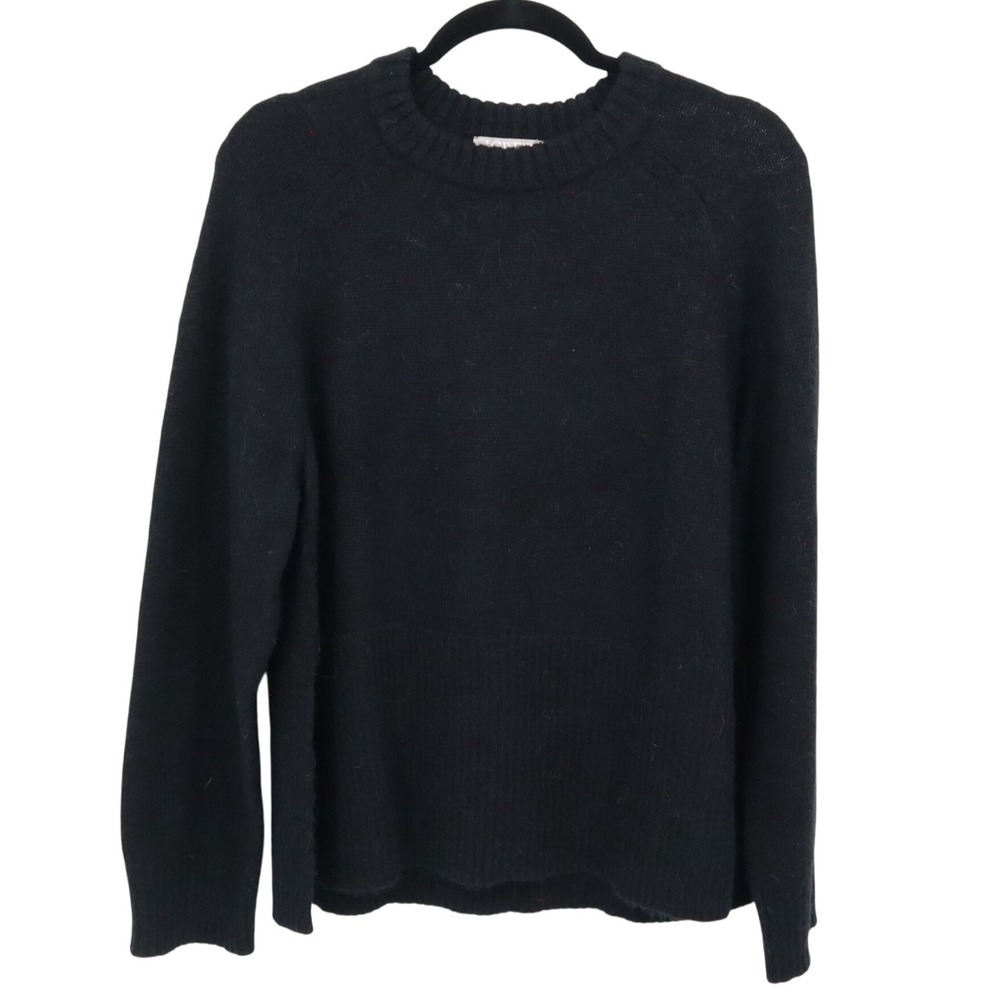J. Crew Wool Alpaca Sweater Women M Black Mod Classic Timeless Sophisticated NWT - Picture 2 of 16
